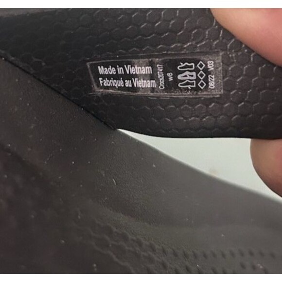 Crocs Boca Lite Ride Womens Size 8 Wedge Black Flip Flops Comfort Casual Sandals - Picture 10 of 11